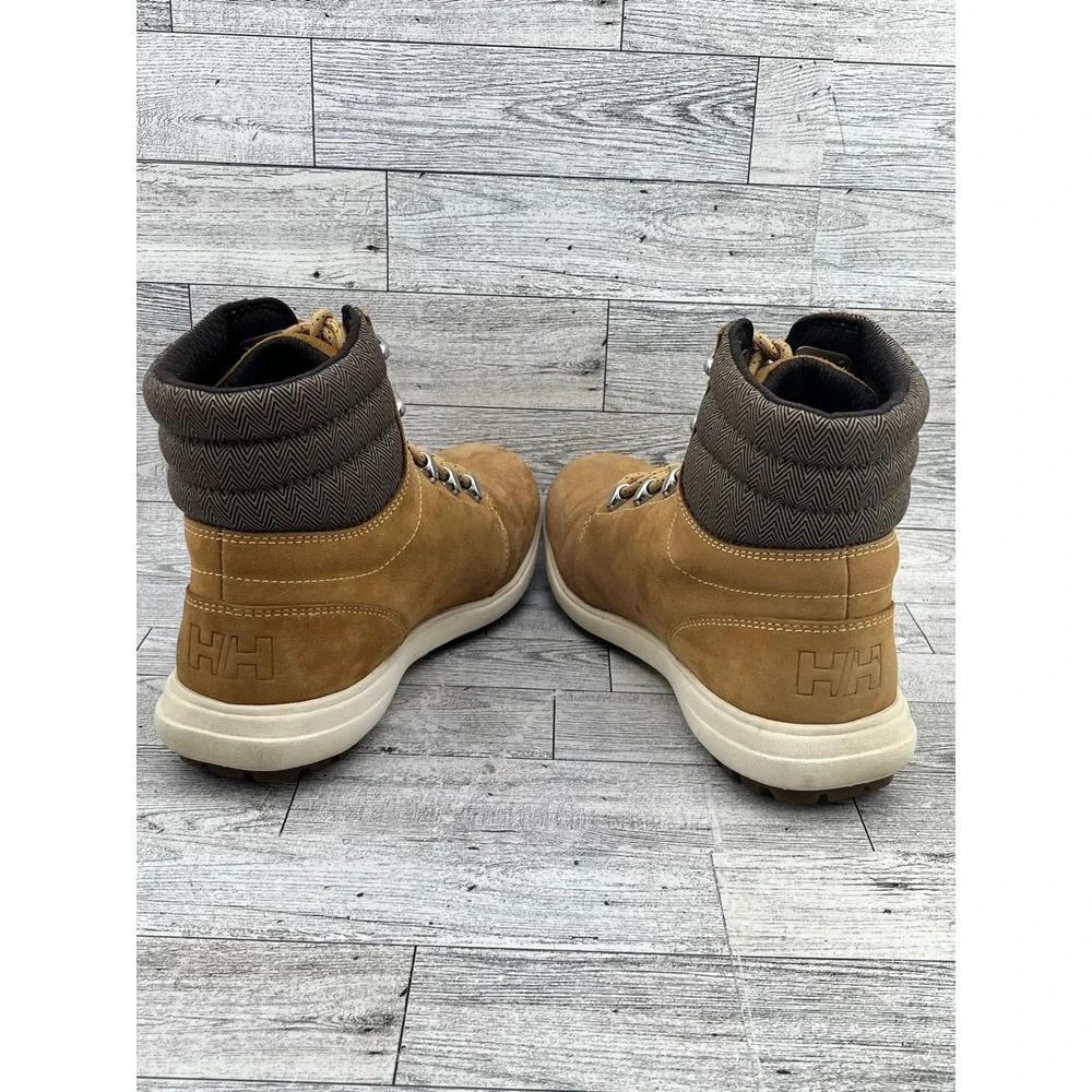 Helly Hansen Women Waterproof Leather Ankle Boots Tan Brown Hiking Sz US 7 EU 38